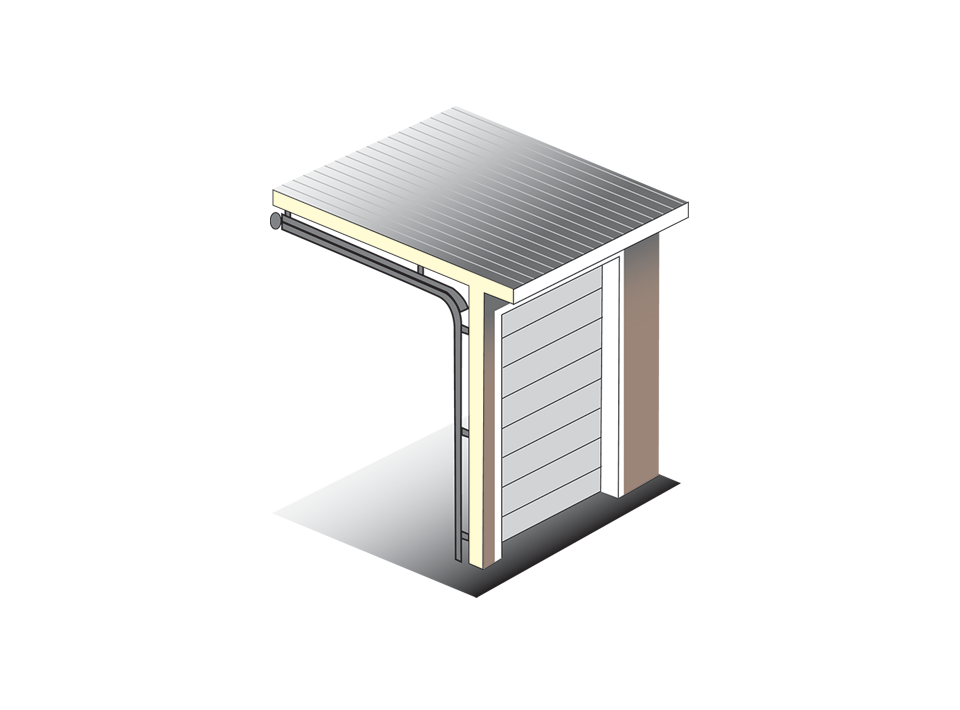 Low headroom garage door track